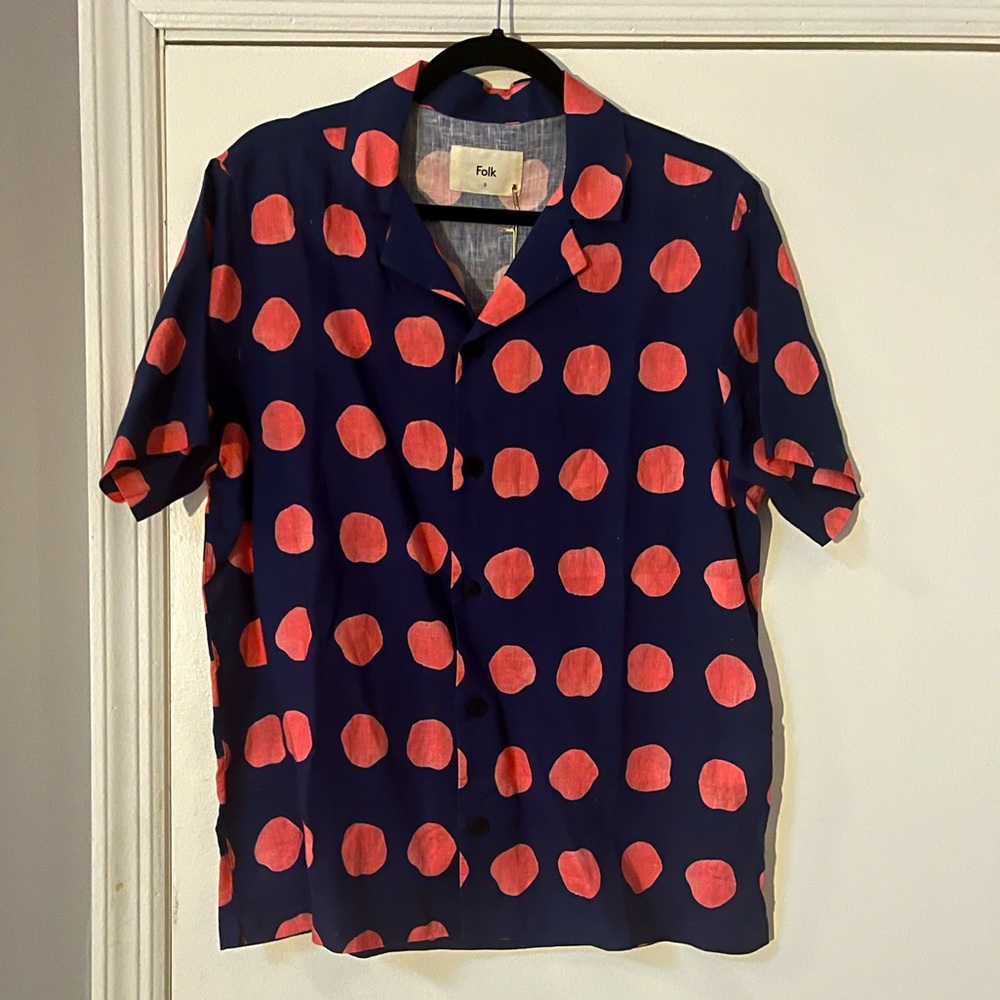 FOLK Indigo Pink Dot Vacation Shirt